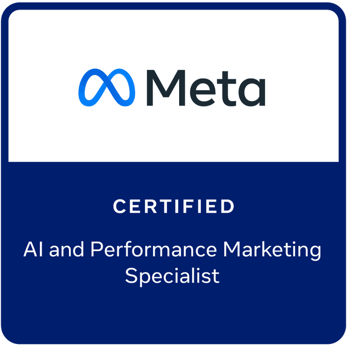Meta Certified AI and Performance Marketing Specialist badge